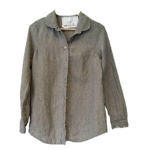 NWOT Not Perfect Linen Marle stripe shirt
